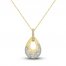 Diamond Pear Necklace 1/2 ct tw Round-cut 10K Yellow Gold 18"