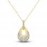 Diamond Pear Necklace 1/2 ct tw Round-cut 10K Yellow Gold 18"