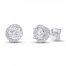 Diamond Stud Earrings 1 ct tw Round-cut 14K White Gold