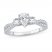 Diamond Engagement Ring Pear/Round 1 ct tw 14K White Gold