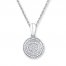 Circular Necklace Diamond Accents Sterling Silver