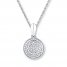 Circular Necklace Diamond Accents Sterling Silver