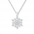 Snowflake Necklace 1/2 ct tw Diamonds 10K White Gold