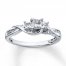3-Stone Diamond Ring 1/2 ct tw Princess-cut 10K White Gold