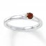 Stackable Heart Ring Garnet Sterling Silver