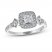 Adrianna Papell Diamond Engagement Ring 7/8 ct tw Princess/Round 14K White Gold