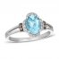 Le Vian Diamond & Aquamarine Ring 1/10 ct tw 14K Vanilla Gold