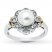 Cultured Pearl Ring Diamond Accents Sterling Silver/10K Gold