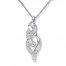Diamond Necklace 1/15 ct tw Round-cut 10K White Gold