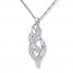 Diamond Necklace 1/15 ct tw Round-cut 10K White Gold