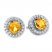 Citrine Earrings Lab-Created White Sapphires Sterling Silver