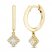 Diamond Dangle Huggie Hoop Earrings 1/4 ct tw Princess & Round-cut 10K Yellow Gold
