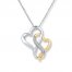 Diamond Heart Necklace 1/20 carat tw Sterling Silver/10K Gold