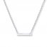 Bar Necklace Diamond Accent Sterling Silver