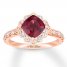 Neil Lane Garnet Engagement Ring 1/2 ct tw Diamonds 14K Gold