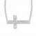 Crystal Cross Necklace Diamond Accents Sterling Silver