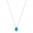 Le Vian Blue Topaz & Diamond Necklace 1/8 ct tw 14K Vanilla Gold 18"