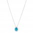 Le Vian Blue Topaz & Diamond Necklace 1/8 ct tw 14K Vanilla Gold 18"