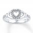 Claddagh Ring 1/8 ct tw Diamonds Sterling Silver