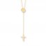 Cross Lariat Necklace 14K Yellow Gold
