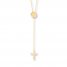 Cross Lariat Necklace 14K Yellow Gold