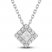 Diamond Necklace 1/4 ct tw Princess/Round 10K White Gold 18"