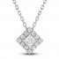 Diamond Necklace 1/4 ct tw Princess/Round 10K White Gold 18"
