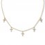 Diamond Cross Choker Necklace 1/5 ct tw 10K Yellow Gold Adj.