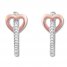Diamond Heart Hoop Earrings 1/20 ct tw Sterling Silver/10K Gold