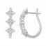 Diamond Hoop Earrings 1 ct tw Round-cut 14K White Gold