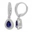 Blue & White Lab-Created Sapphire Earrings Sterling Silver