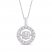 Unstoppable Love Diamond Halo Necklace 3/4 ct tw Round-Cut 10K White Gold 19"