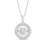 Unstoppable Love Diamond Halo Necklace 3/4 ct tw Round-Cut 10K White Gold 19"