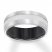 8mm Wedding Band White Tungsten Carbide/Black Ceramic