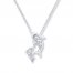 Diamond Dolphin Necklace 10K White Gold