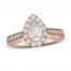 Neil Lane Diamond Engagement Ring 1-3/8 ct tw Pear/Round 14K Rose Gold