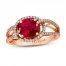 Le Vian Rubellite Ring 1/3 ct tw Diamonds 14K Strawberry Gold