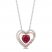 Hallmark Diamonds Lab-Created Ruby Heart Necklace 1/10 ct tw 10K Rose Gold/Sterling Silver 18"