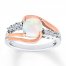 Lab-Created Opal Ring Diamond Accents Sterling Silver/10K Gold