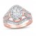 Diamond Ring 1 ct tw Round/Princess 10K Rose Gold