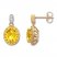 Citrine Earrings with Diamonds 10K Yellow Gold