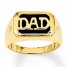 Men's Dad Ring Onyx with Diamonds 14K Yellow Gold