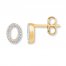 Oval Earrings 1/10 ct tw Diamonds 10K Yellow Gold