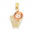 Basketball & Hoop Charm 14K Two-Tone Gold