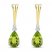 Peridot & Diamond Earrings Sterling Silver/10K Yellow Gold