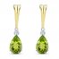 Peridot & Diamond Earrings Sterling Silver/10K Yellow Gold