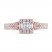 Adrianna Papell Diamond Engagement Ring 5/8 ct tw Princess/Baguette/Round 14K Rose Gold