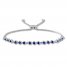 Lab-Created Sapphire Bolo Bracelet Bezel-set Sterling Silver