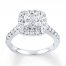 Engagement Ring 1-1/2 ct tw Diamonds 14K White Gold