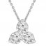 3-Stone Diamond Necklace 1/2 ct tw Round-cut 10K White Gold